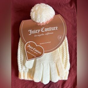 Juicy couture beanie and glove set